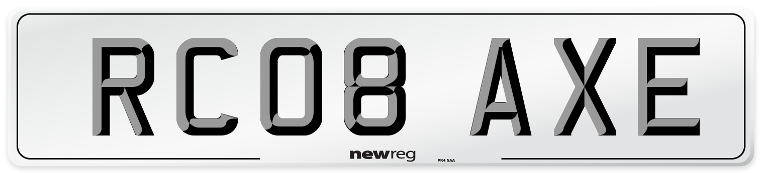 RC08 AXE Number Plate from New Reg